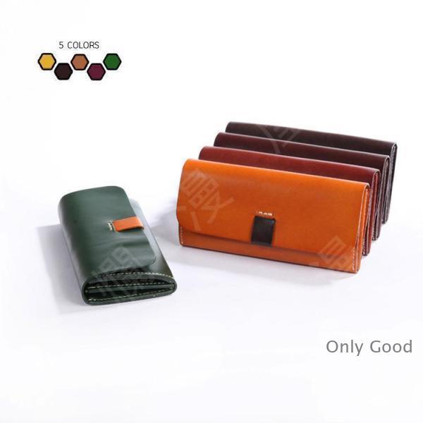 長財布 レディース 薄い 本革 かぶせ 二つ折り イタリアンレザー 大