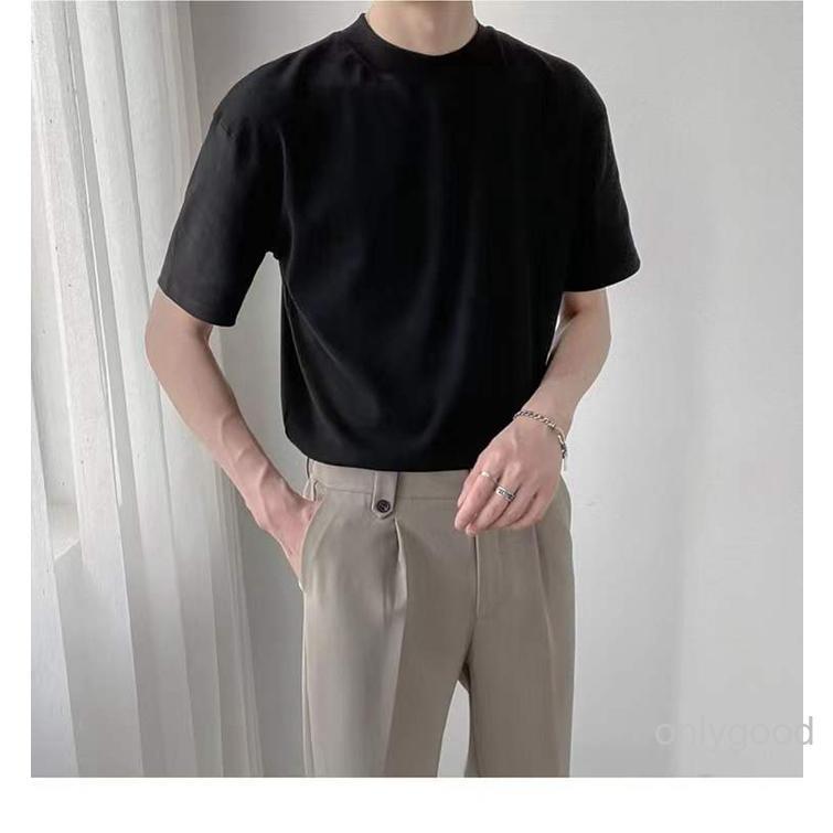 モックネック Tシャツ メンズ 半袖 ゆったり カジュアル プチ