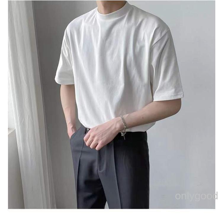 モックネック Tシャツ メンズ 半袖 ゆったり カジュアル プチ