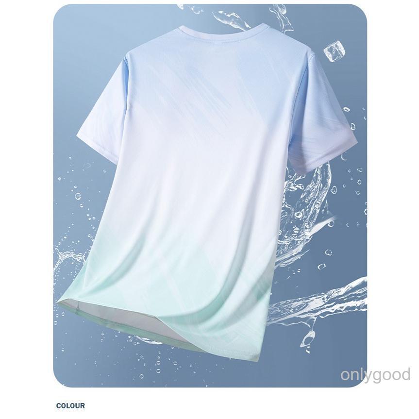 Tシャツ メンズ 半袖 夏 レディース 接触冷感 グラデーション 速乾