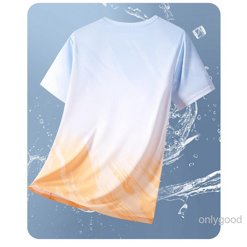 Tシャツ メンズ 半袖 夏 レディース 接触冷感 グラデーション 速乾