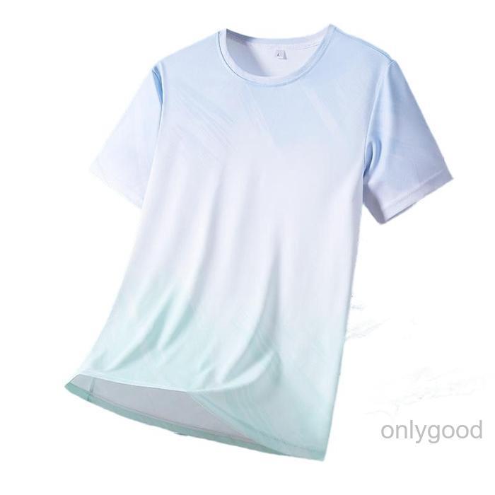 Tシャツ メンズ 半袖 夏 レディース 接触冷感 グラデーション 速乾
