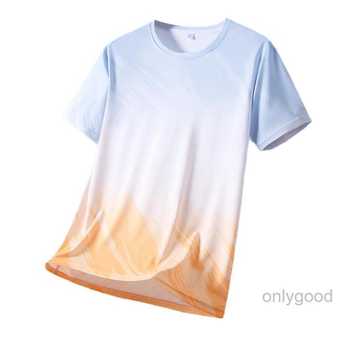 Tシャツ メンズ 半袖 夏 レディース 接触冷感 グラデーション 速乾
