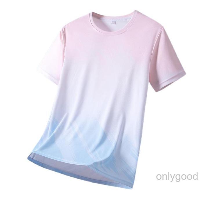 Tシャツ メンズ 半袖 夏 レディース 接触冷感 グラデーション 速乾