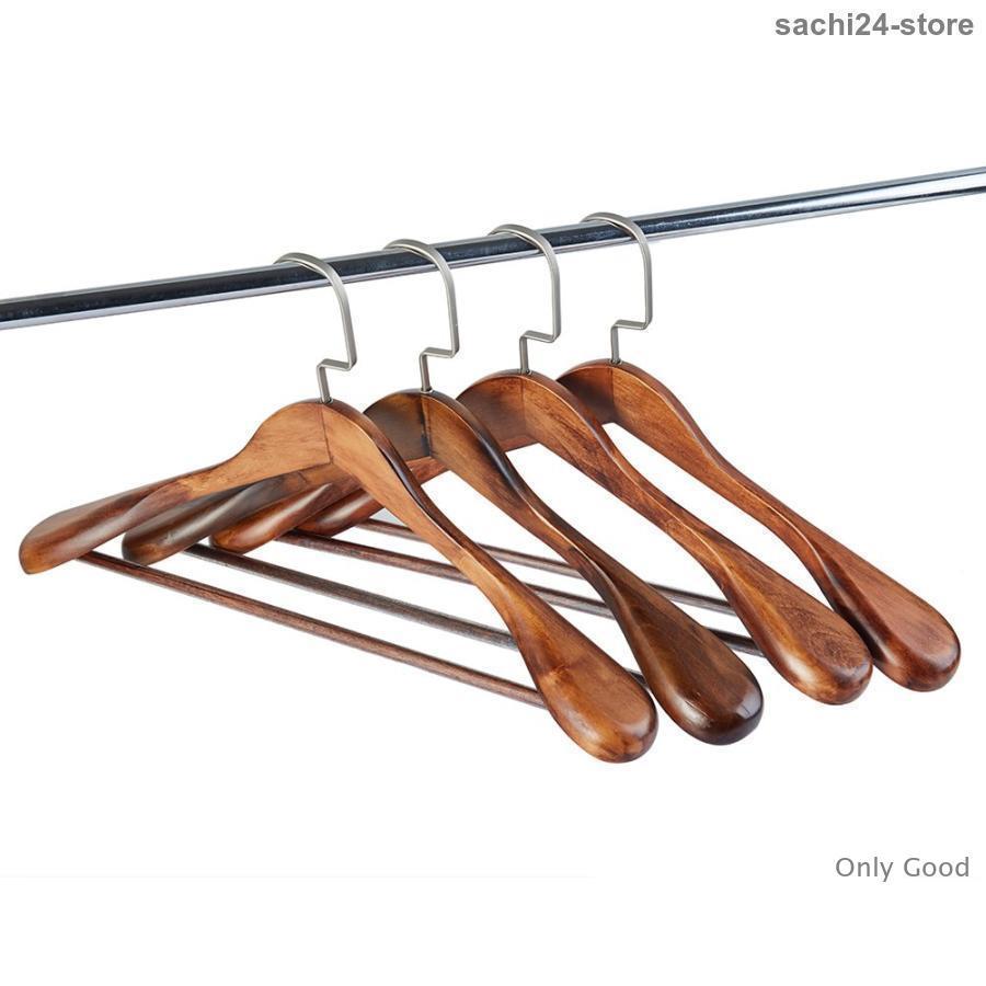 4本組 高級木製ハンガー 型崩れしない hanger 44.5cm 男性用 スーツ