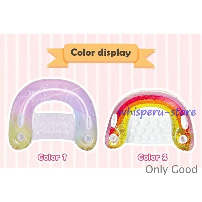 浮き輪 大人用 フロート 水上ハンモック 水上ソファー 大人 浮き輪ベッド ビーチボード 強い浮力 クリア フロートベッド キラキラ 水遊び 取っ手付き 背もたれ付 | ブランド登録なし | 05