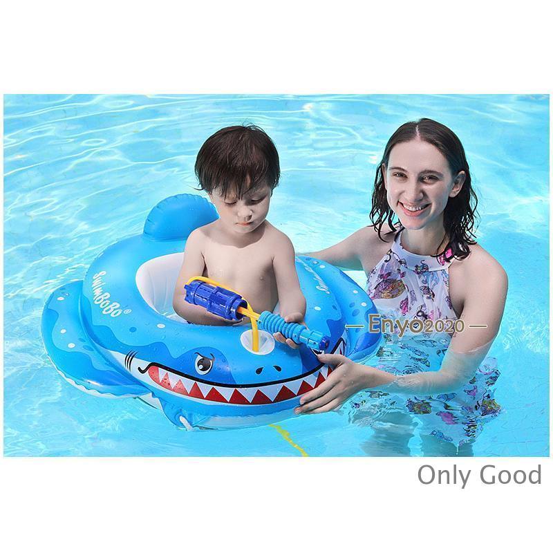 浮き輪 子ども浮き輪 うきわ 浮輪 足入れタイプ サメ 車の形 水泳リング 水鉄砲付き 噴水おもちゃ フットポンプ付属 ブルー色 夏の日 水遊び 水泳 海 プール | ブランド登録なし | 08