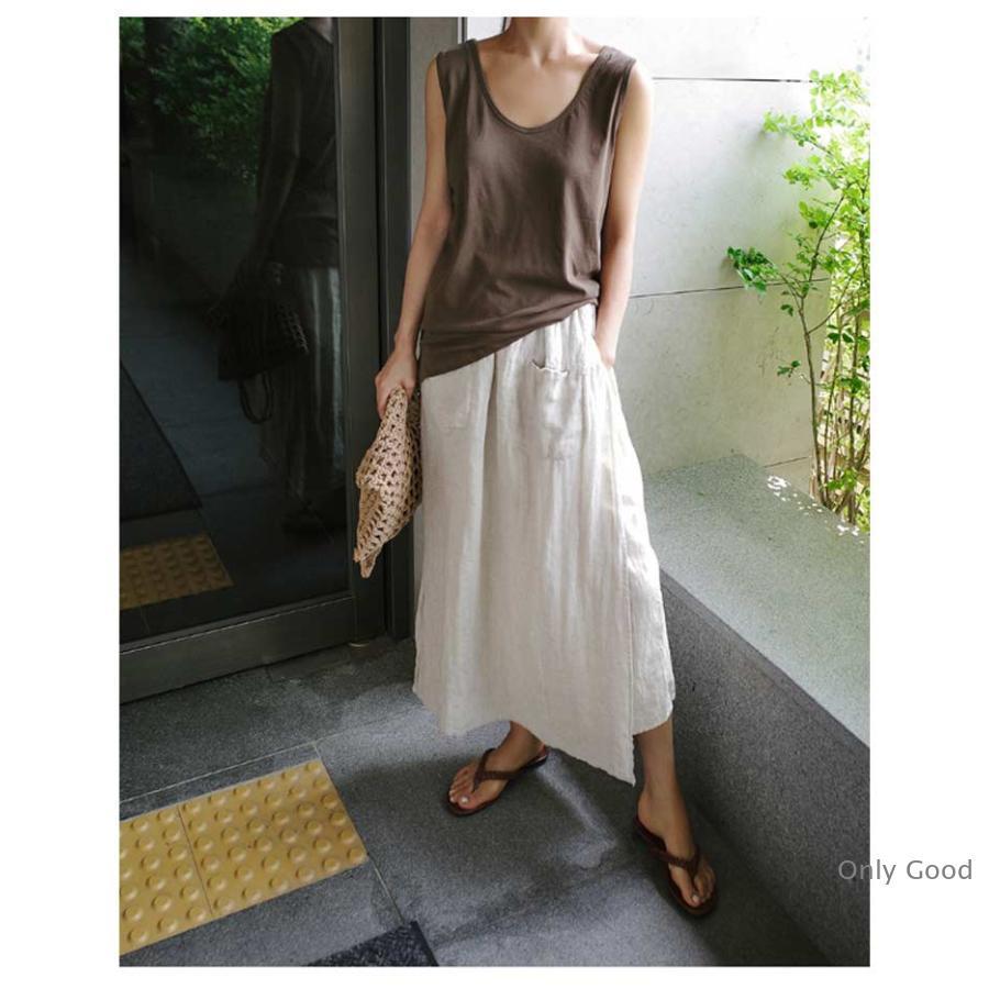 綿 麻 キュロットスカート パンツ スカート レディース スカーチョ