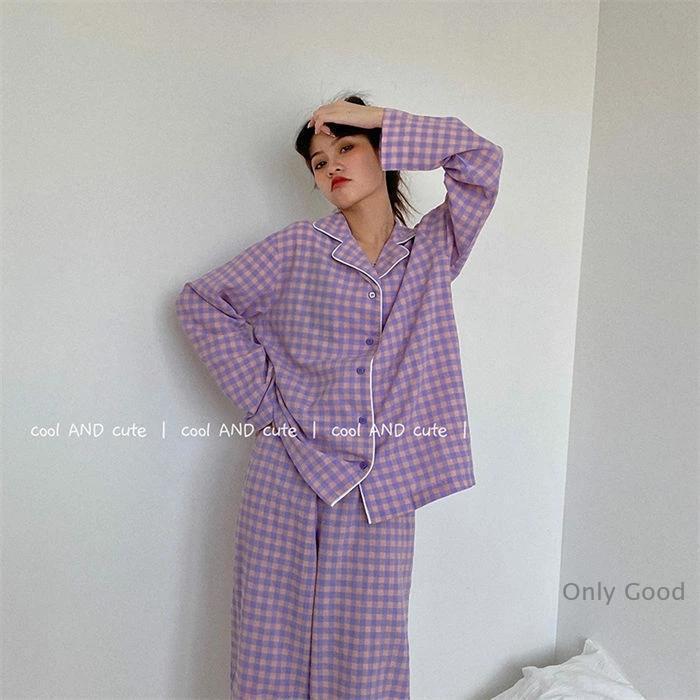 パジャマ 前開き 長袖 大きいサイズ レディース 可愛い チェック 入院