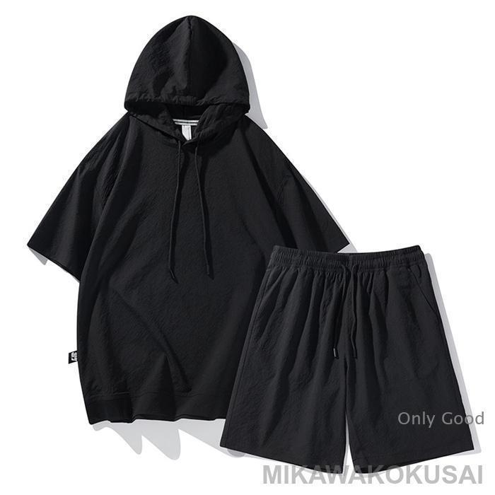 セットアップ フード付き Tシャツ ショートパンツ メンズ 上下セット 