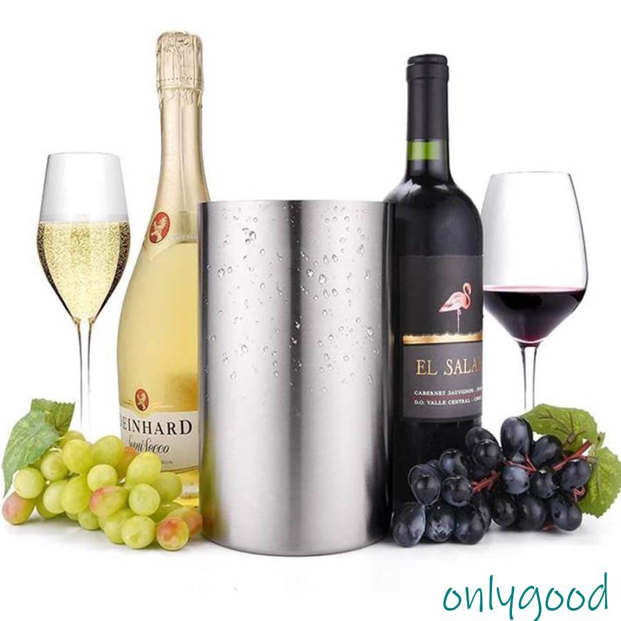 ワインチラーバケツ ステンレススチール 二重壁ワインクーラーバケツ