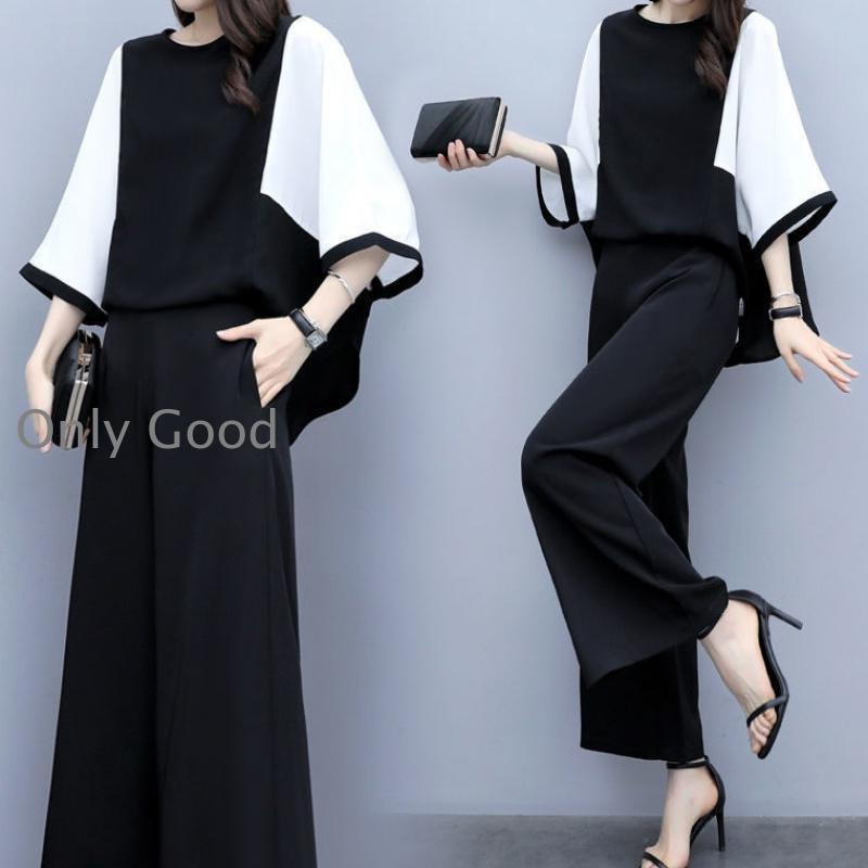 パンツドレス ドレス 結婚式 お呼ばれ パンツ ワイドパンツ セットアップ 韓国 パーティードレス 長袖 袖あり 黒 ゆったり 体型カバー 大きいサイズ | ブランド登録なし | 02