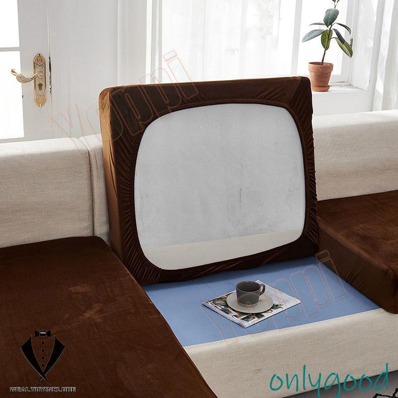 ストレッチ ソファー座面カバー スエード クッションカバー 伸縮素材