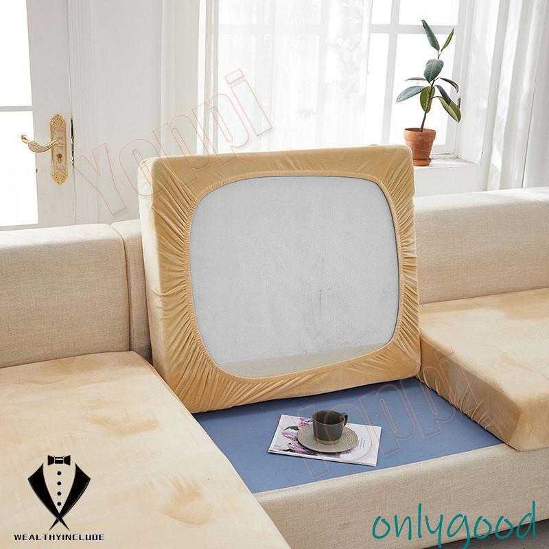 ストレッチ ソファー座面カバー スエード クッションカバー 伸縮素材