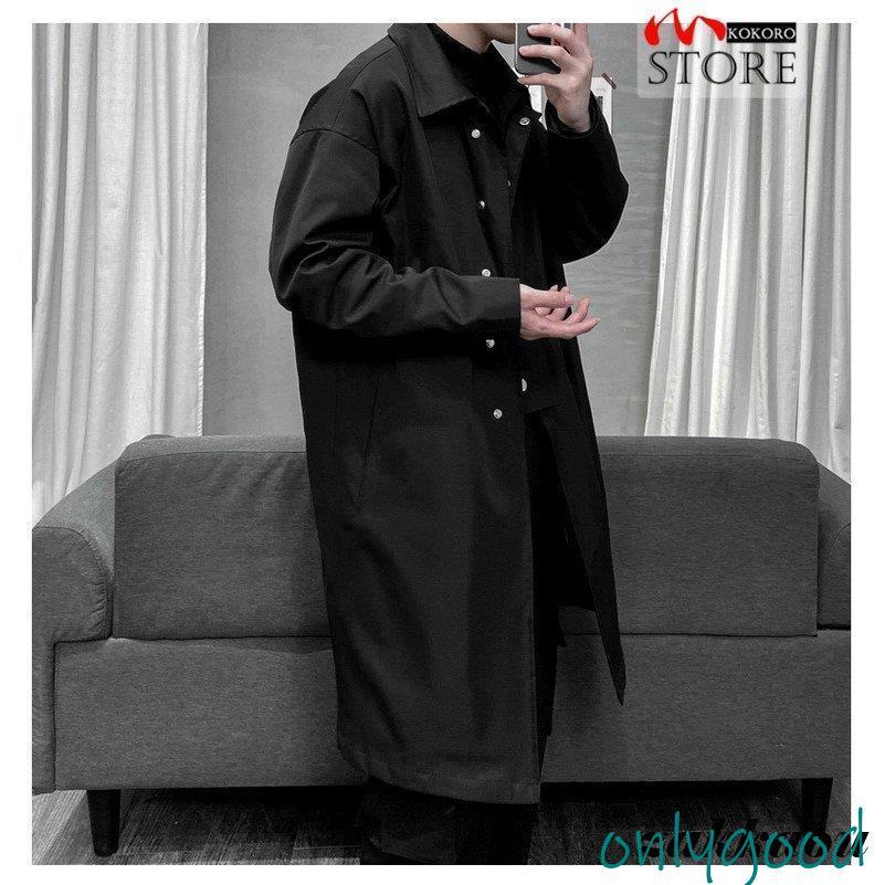 メンズ ステンカラーコートスプリングコート ショップコート ロング