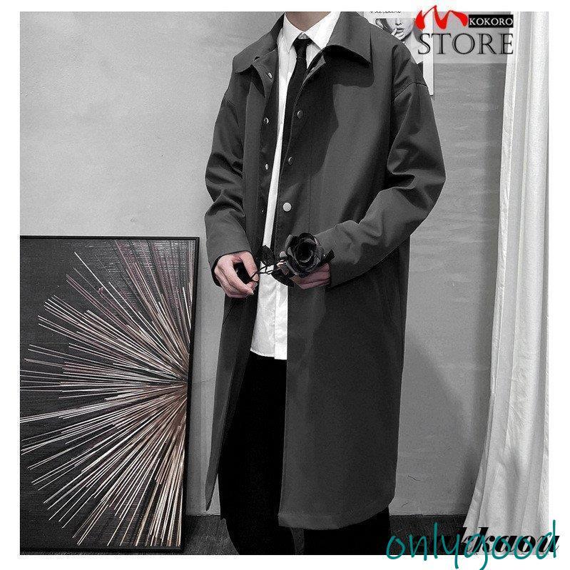 メンズ ステンカラーコートスプリングコート ショップコート ロング