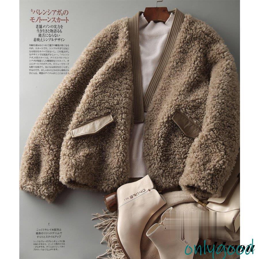 ファーコート レディース ファージャケット コート アウター Vネック