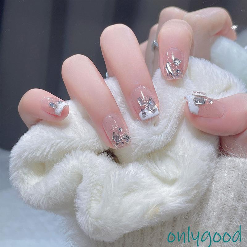 ネイルチップ レディース 韓国風 ショート シンプル ブライダル ピンク