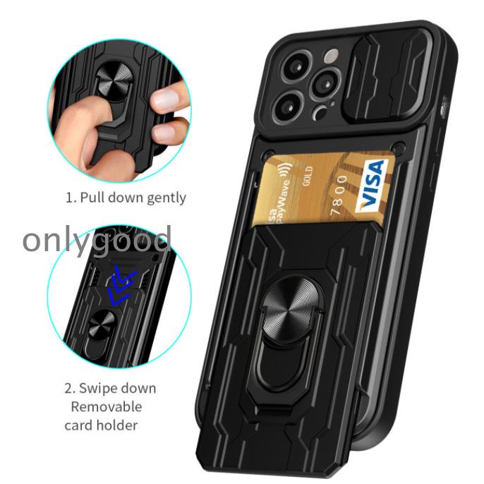 iphone 15 14 13 pro max 背面型 リング付き スタンド機能 カード収納