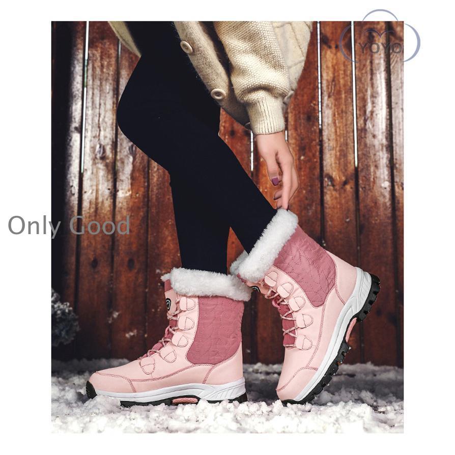 ✦防寒ブーツ 防水 トレッキングブーツ 26cm ピンク 雪 スノー靴 スノーシューズ スノーブーツ レディース おしゃれ 防寒 防水 雪靴 冬