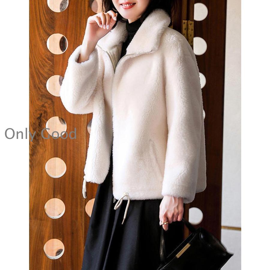 ボアフリースジャケット 無地 ファスナー コート 冬 アウター ポッケト