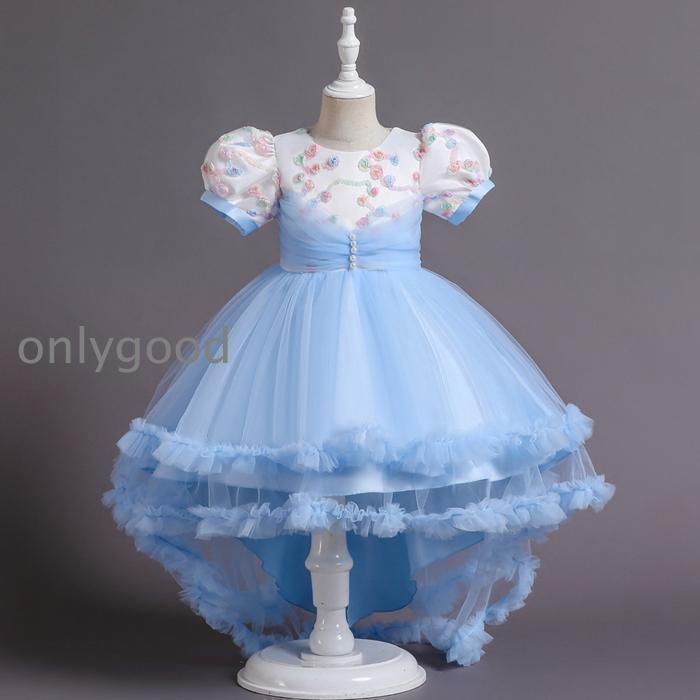 子供ドレス パーティー 子供 ピアノ 発表会 キッズ ロングドレス ドレス  ワンピース 女の子 子ども 服 キッズドレスの画像