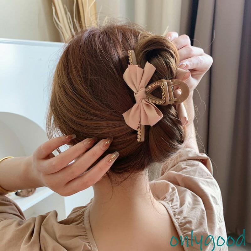 バンスクリップ リボン 大きめ 大 しっかり ヘアクリップ 韓国 ヘア