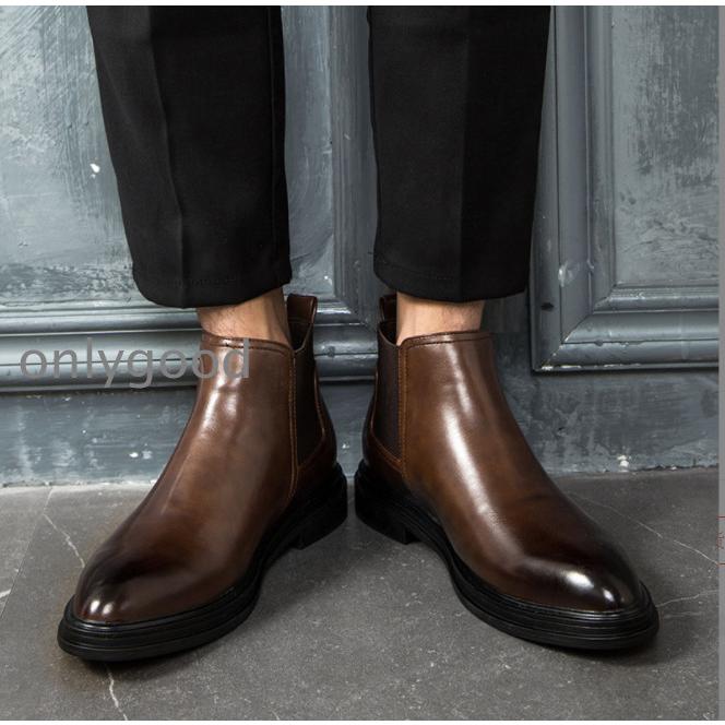 レア 未使用　コルテ　7.5　サイドゴア ブーツ　ブラウン　チェルシー 楽天市場】チェルシーブーツ トラックソール サイドゴアブーツ