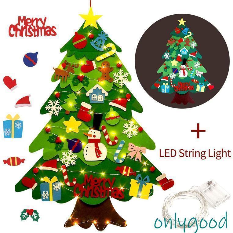 ＊ フェルト クリスマスツリー セット オーナメント タペストリー キッズ クリスマス 飾り 子供 安全 手作り 贈り物 フェルトクリスマスツリー
