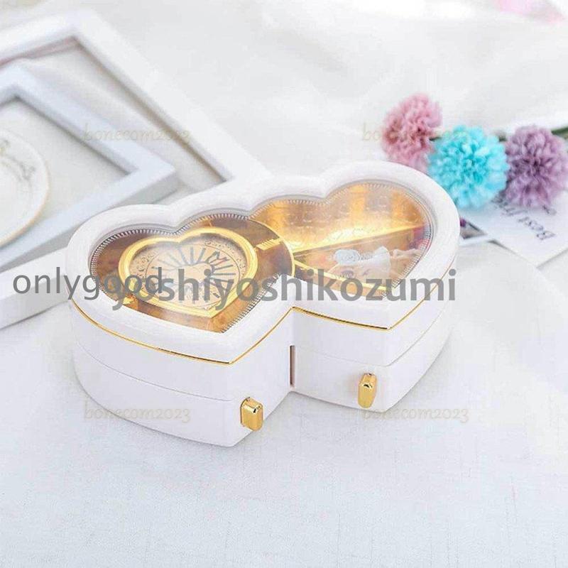 オルゴール 音楽ボックス ハート型オルゴール バレリーナ 回転