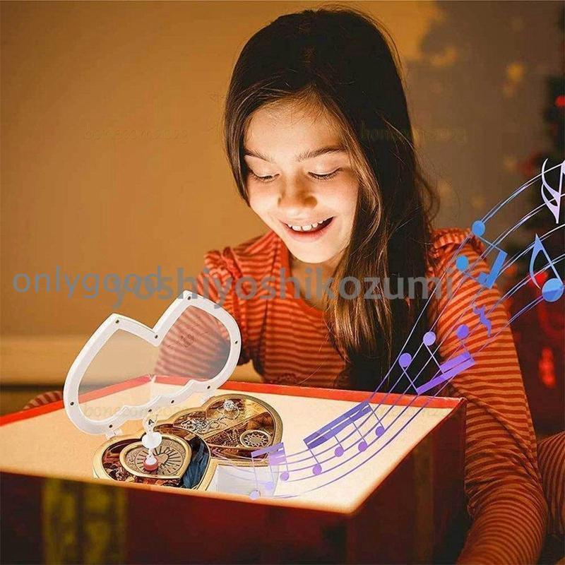 オルゴール 音楽ボックス ハート型オルゴール バレリーナ 回転