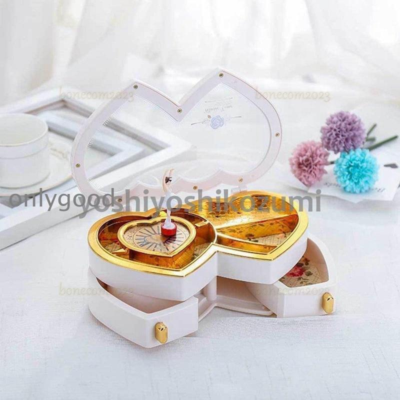 オルゴール 音楽ボックス ハート型オルゴール バレリーナ 回転