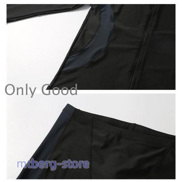 水着 メンズ 上下セット 男性用 パパ 海水浴 黒 プール 長袖 ズボン パンツ 大きいサイズ プラスサイズ 3L~10L | ブランド登録なし | 03