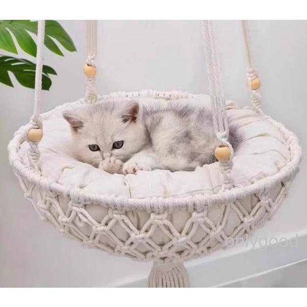 猫 ハンモック 夏 ベッドハンモック 藤編み ゲージ用 ペットベッド