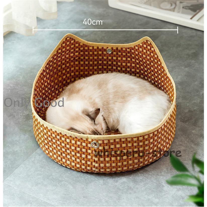 猫 ハンモック 夏 ベッドハンモック 藤編み ゲージ用 ペットベッド