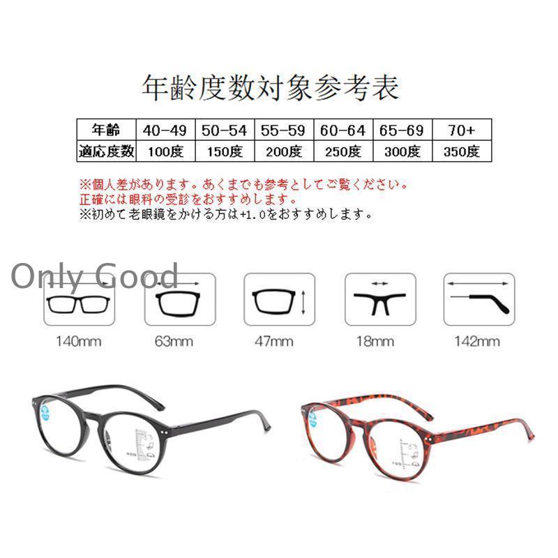 遠近両用メガネ 老眼鏡 ブルーライトカット ピントグラス シニアグラス