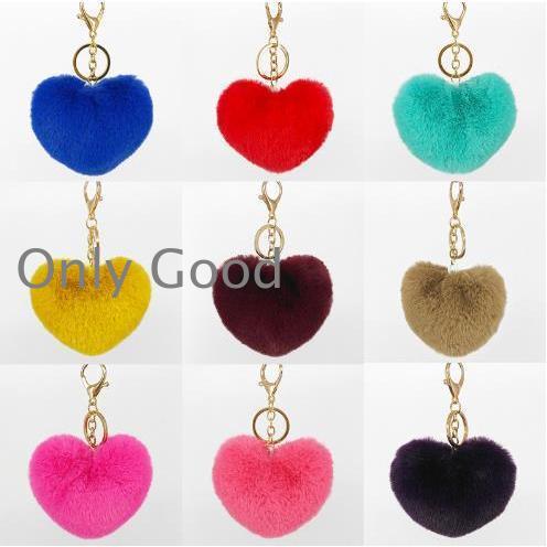 バッグチャーム ハート イニシャル ふわふわ ファーチャーム
