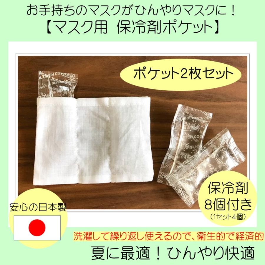 日本製 マスク用保冷剤ポケット 送料無料 2枚セット お手持ちのマスク 