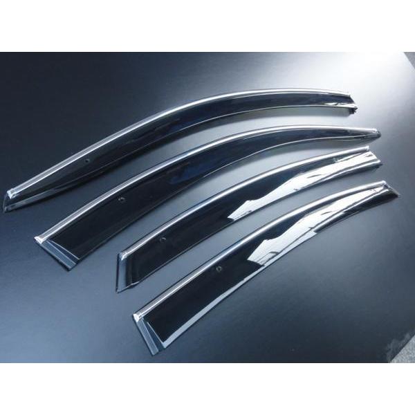 安心ビス付き♪ メッキ モール ドアバイザー サイドバイザー ブルー