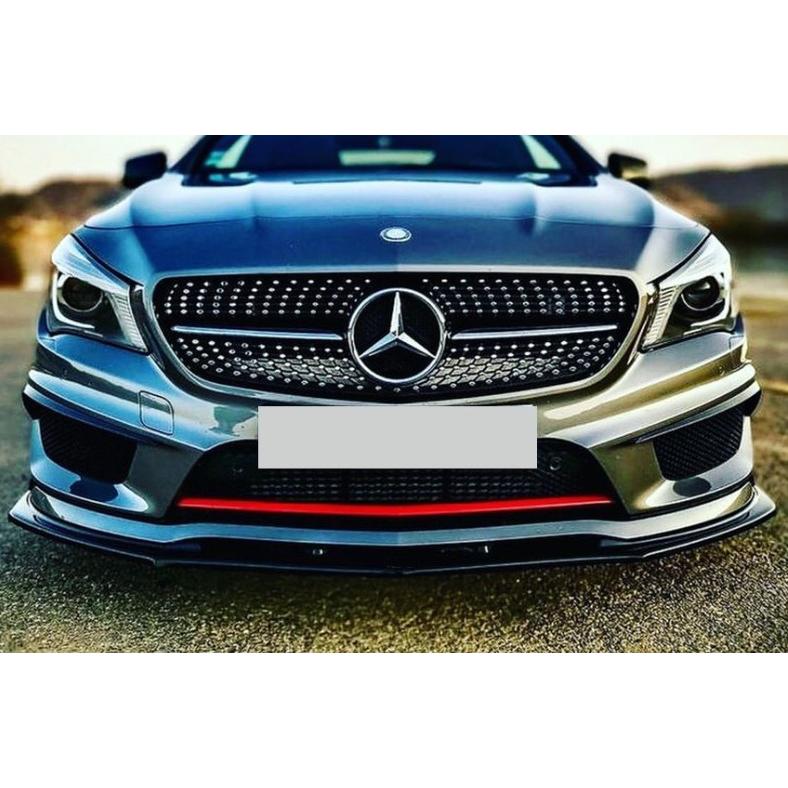 メルセデスベンツC117/W117 CLA A180 A200 A220 A250 amg CLA45 フロントバンパー リップスポイラー スプリッター カナード ベント セット スポーティ全開♪ ベンツ カーボン ルック フロントバンパー リップ