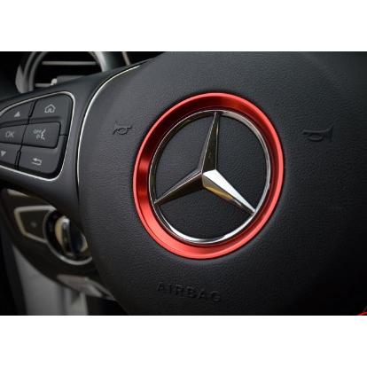 デザイン性UP♪ ベンツ レッド ステアリング エンブレム リング W213