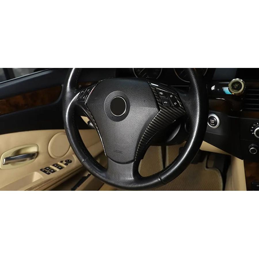 スポーティ全開♪ BMW カーボン ルック ステアリング カバー E60 E61