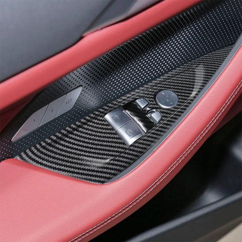 スポーティ全開♪ BMW カーボン ルック ウインドウスイッチ パネル 