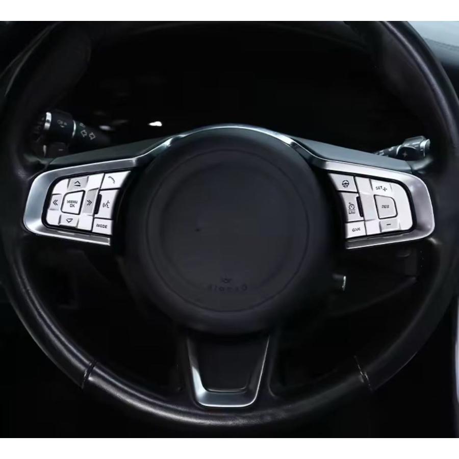 高品格♪ サテンシルバー ステアリング スイッチ カバー ジャガー F