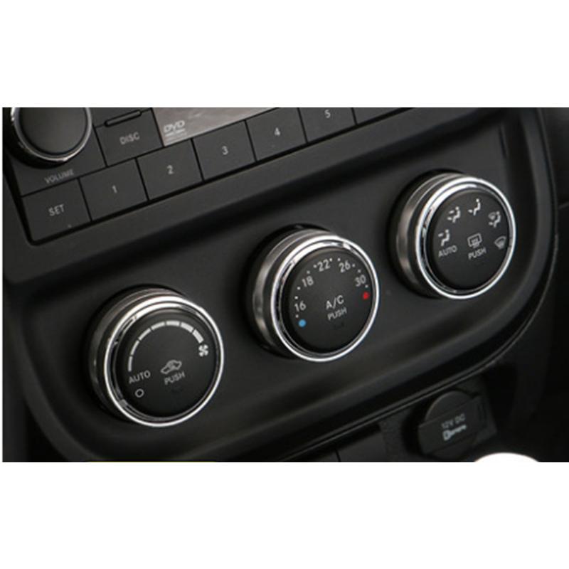 デザイン性UP♪ シルバー エアコン ダイヤル カバー ラングラー