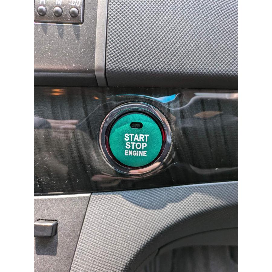 デザイン性UP♪ エンジン スターター スイッチ カバー 緑 アテンザ