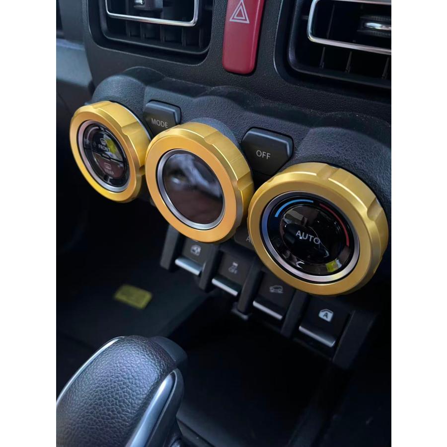 新登場♪ デザイン性UP♪ エアコン ダイヤル カバー 金 ジムニー JB64W