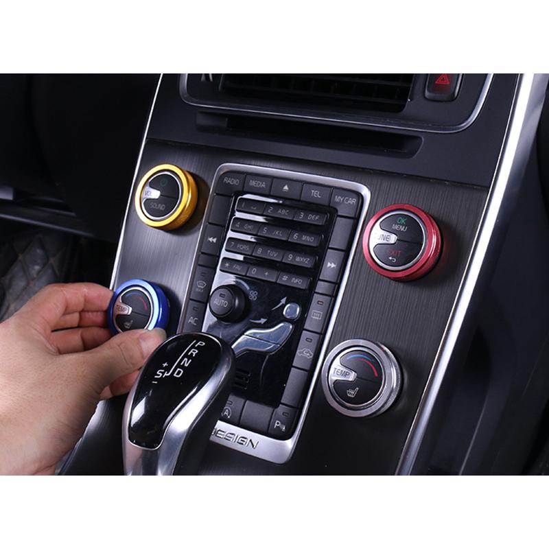 デザイン性UP♪ レッド エアコン ダイヤル カバー ボルボ V70 ドライブ