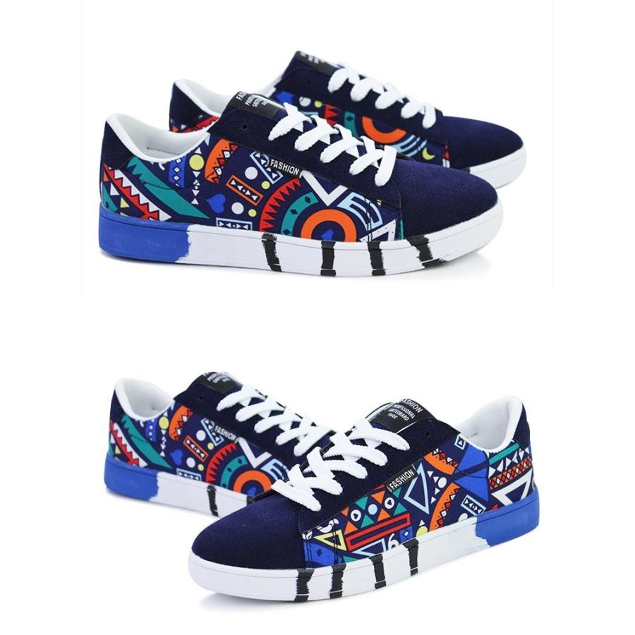 花柄スニーカー メンズ キャンバススニーカー メンズスニーカー カジュ