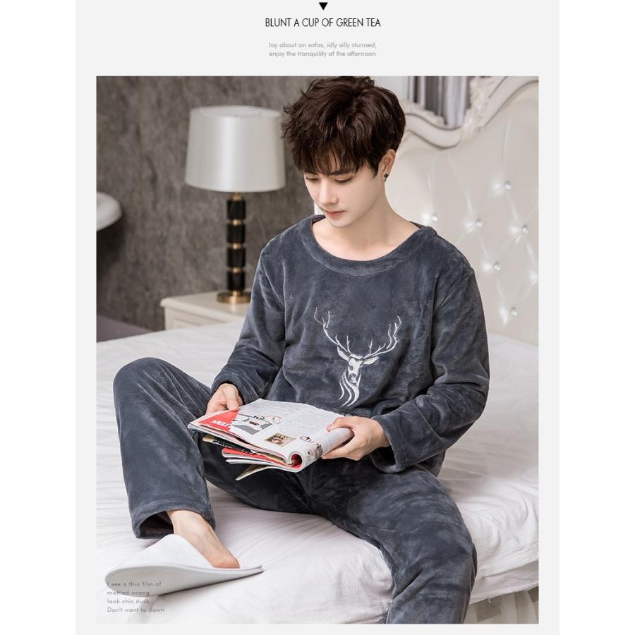 パジャマ メンズ 長袖 上下セット 秋冬 厚手 モコモコ おしゃれ パジャマ 暖か パジャマ 部屋着 ルームウェア 防寒 寝巻き Y2635 Mooti 通販 Yahoo ショッピング